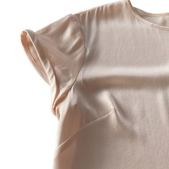 Antonio Melani Gilly Stretchy Silk Rolled Cap Sleeve Blouse High Neck Key Hole - Picture 13 of 14